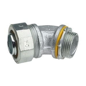 Crouse-Hinds LT5045 Zinc Electroplated Malleable Iron Non-Insulated 45-Degree Liquidtight Connector 1/2-Inch Liquidator™