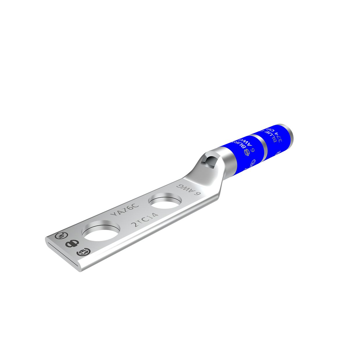 Burndy YAZ6C2TC14 Electro Tin Plated Copper Compression Lug 6-AWG