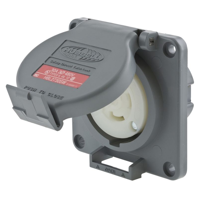 Hubbell-Wiring HBL2730SW Watertight 3-Phase Locking Receptacle 3