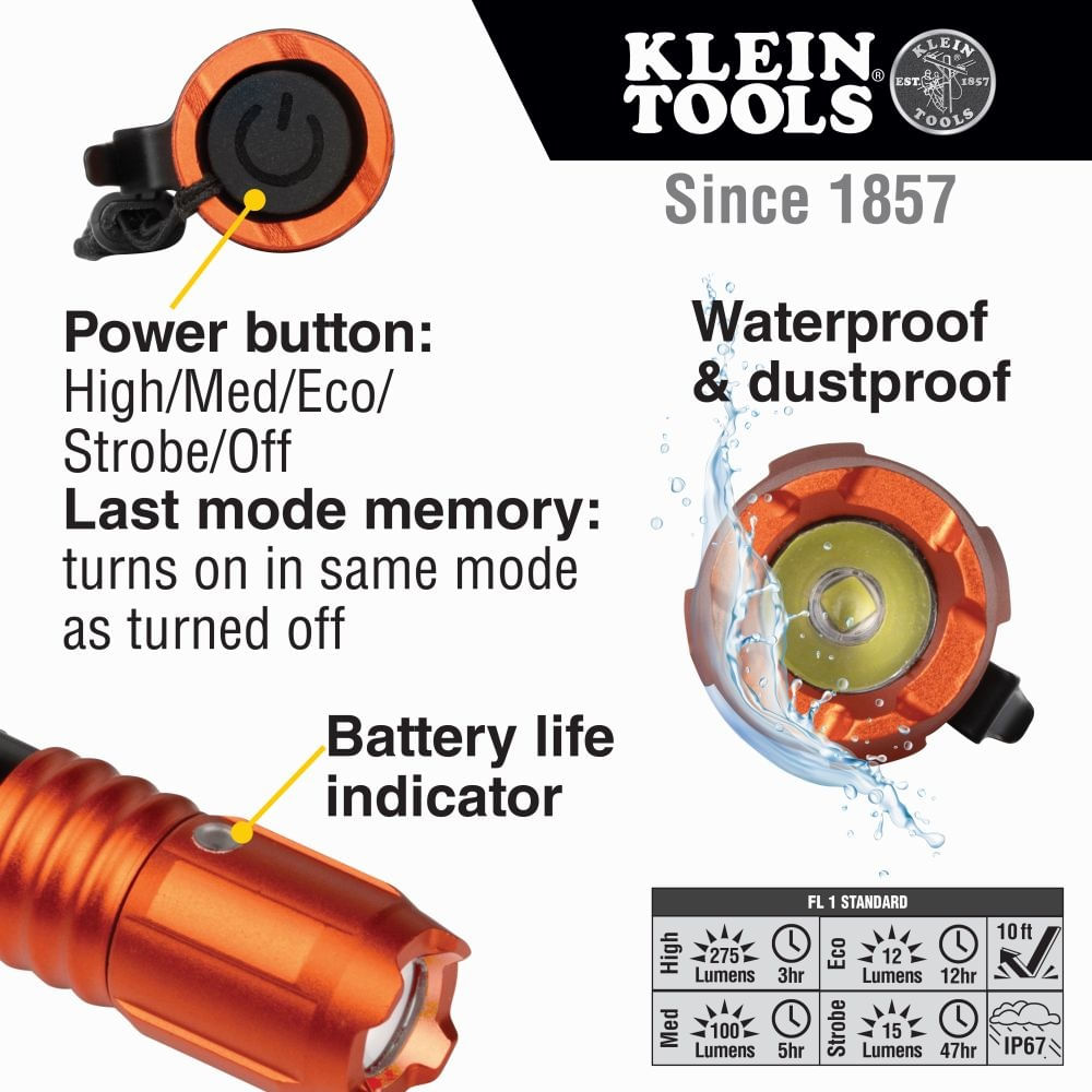KLEIN TOOLS KLEIN 56411 POCKET LIGHT/LANYARD RECHARGEABLE
