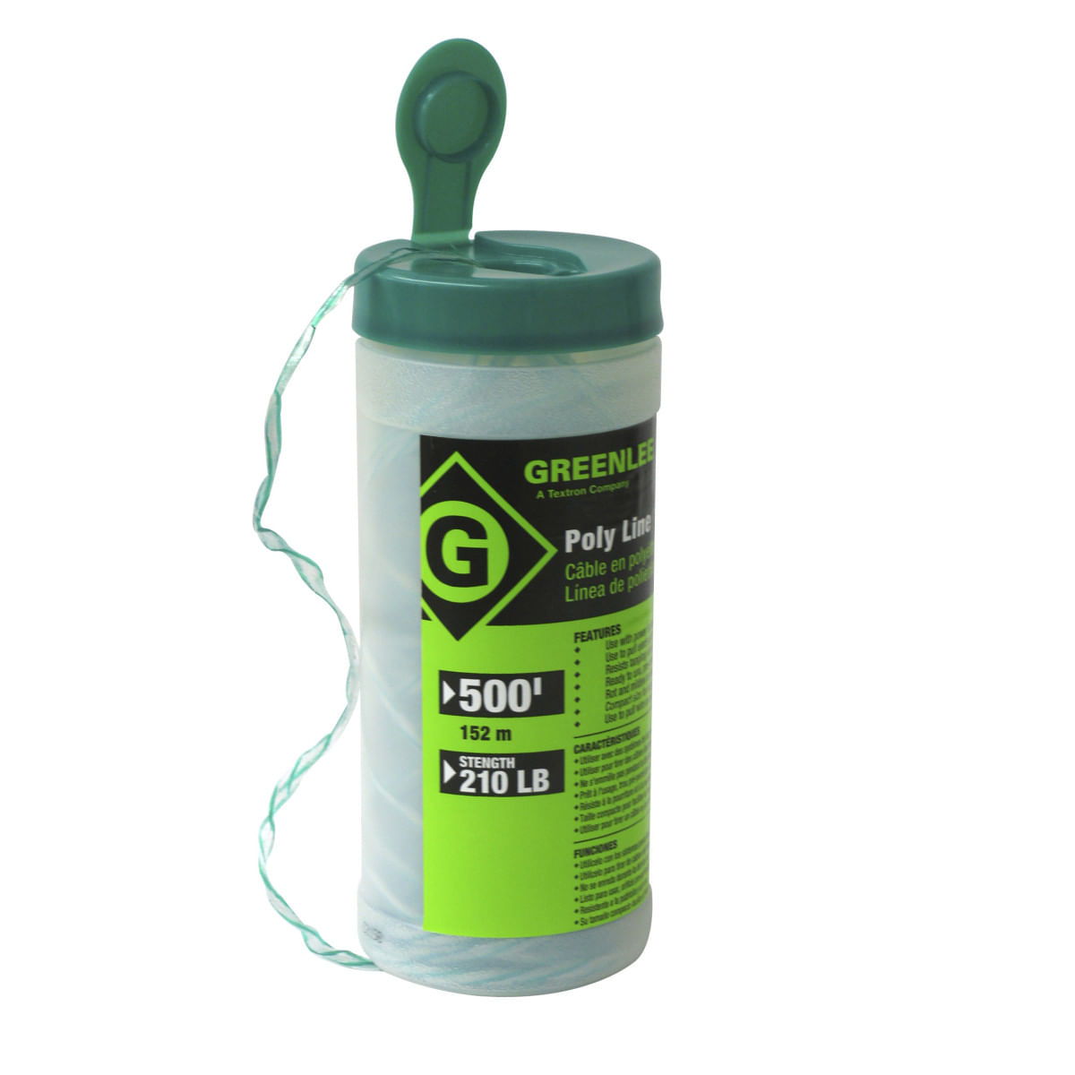 Greenlee 430-500 Plastic Dispenser Spiral Wrap Twine 500-ft Green