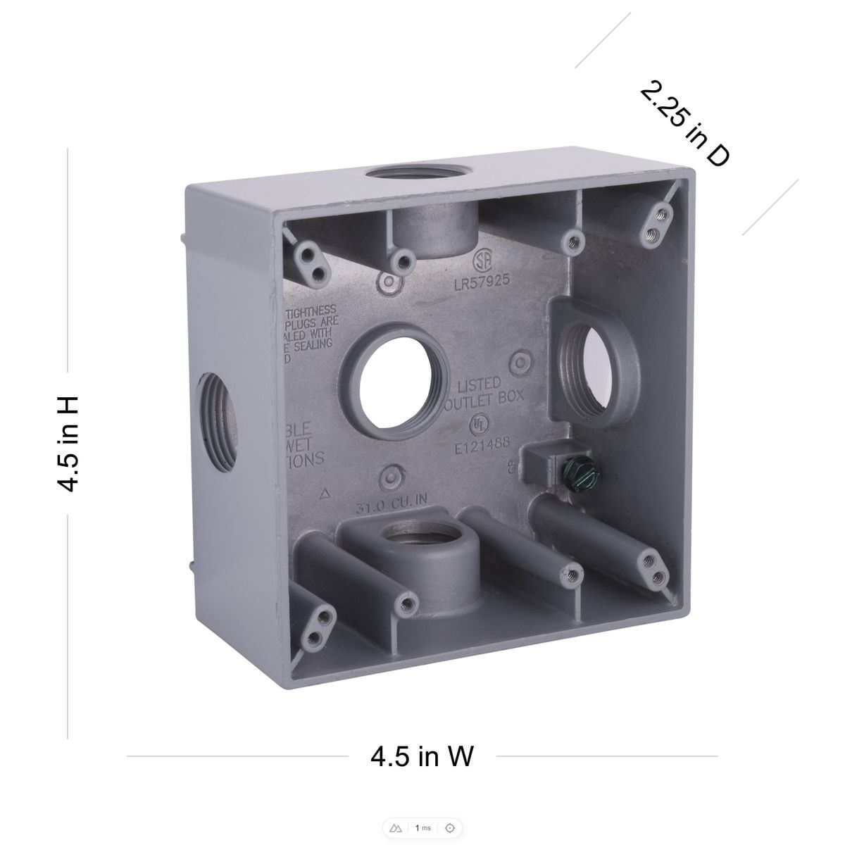 Raco 5342-0 Powder Coated Die Cast Aluminum 2-Gang Weatherproof