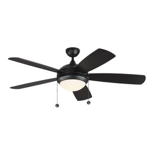 Murray Feiss 5DIC52BKD-V1 Ceiling Fan with LED Light 52-Inch 5 Blade 3 Speed Matte Black Discus Classic