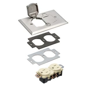 Arlington FLB5330NL Nickel Plated 1-Gang Metallic Cover With Flip Lid 2.9-Inch x 5-Inch