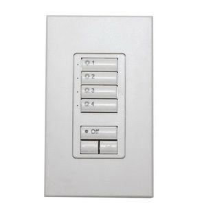 Lutron SG-4SI-WH-EGN Backbox Mount 4 Button Insert Model Wallstation 12/24-Volt DC White Grafik Eye seeTouch