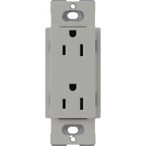 Lutron CARS-15-TR-GR Tamper-Resistant Duplex Receptacle 15-Amp 125-Volt NEMA 5-15R Gray Claro