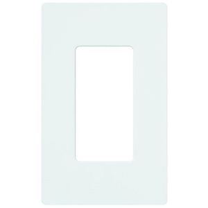 Lutron CW-1-WH Thermoset Device Mount Designer Style Standard Size 1-Gang Screwless Decorator Wallplate 1-Rectangular Device White Claro Satin Colors