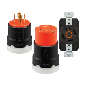 Cooper Wiring Device AHCL1420R 4-Wire 3-Pole Ultra Grip Color Coded Locking Receptacle 20-Amp 125/250-Volt AC NEMA L14-20 Orange/Black Arrow Hart