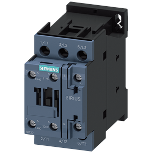 Siemens 3RT2026-1AK60 3-Pole 1 NO-1 NC Auxiliary Contactor 110-Volt AC at 50-Hz 120-Volt AC at 60-Hz 25-Amp at 400-Volt 40-Amp at 690 Volt