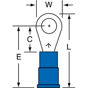 3M MV14-10R/LX Vinyl Insulated 1-Hole Ring Terminal 16-14-AWG #10 Scotchlok