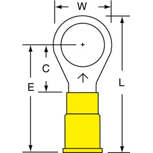 3M MV10-14R/SX Polypropylene Insulated 1-Hole Ring Terminal 12-10-AWG 1/4-Inch Scotchlok