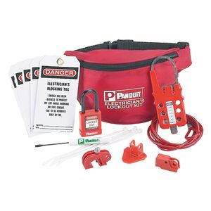 Panduit PSL-PK-EA Electrician's Lockout Kit Includes (1) Screwdriver.(1) PSL-PK Pouch.(1) PSL-8 Red Non-Conductive Lockout Padlock