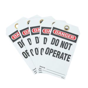 Panduit PVT-41 Style A Lockout Tag GMV5 Semi-Rigid Vinyl Legend Danger - Do Not Operate Red & Black On White