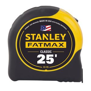 Stanley 33-725 Pocket Classic Tape Measure Yellow/Black 25-ft x 1-1/4-Inch Fatmax