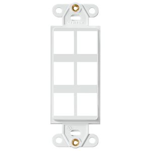 Leviton 41646-W Plastic 1-Gang 6-Port Multimedia Insert White QuickPort Decora