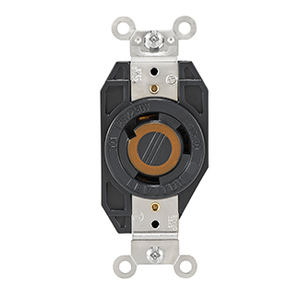 Leviton 2660 Industrial Grade Chemical-Resistant Impact-Resistant Single Locking Receptacle 125/250-Volt 30-Amp NEMA L10-30R Black V-0-MAX