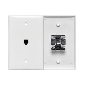 Leviton 40539-PMW Nylon 1-Port Modular Mid-Size Video Wall Jack White Decora