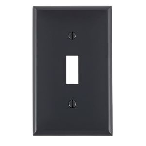 Leviton 80701-E Thermoplastic Nylon Device Mount Standard Size 1-Gang Wallplate 1-Toggle Switch Black