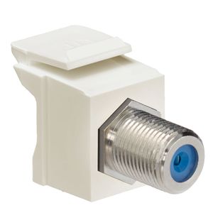 Leviton 41084-FTF Plastic Feed-Through F-Connector Nickel Plated Light Almond QuickPort