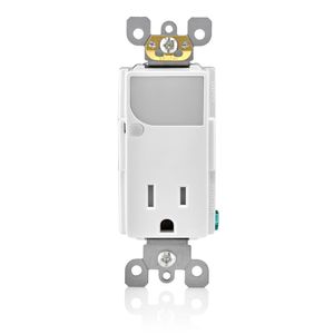 Leviton T6525-W Residential Grade Tamper-Resistant Receptacle With LED Guide Light 15-Amp 125-Volt AC White Decora