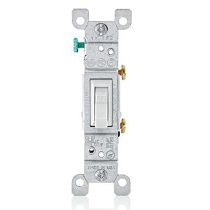 Leviton 1451-2W 120-Volt AC 15-Amp 1-Pole Residential Grade Toggle Framed AC Quiet Switch White