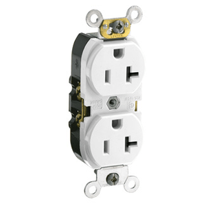 Leviton CR020-W Commercial Specification Grade Duplex Receptacle 20-Amp 125-Volt AC NEMA 5-20R White