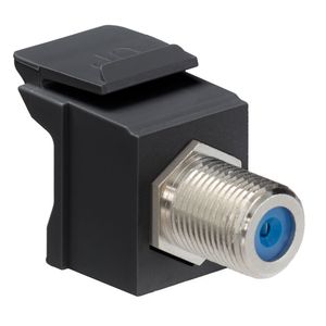 Leviton 41084-FEF Plastic Feed-Through F-Connector Nickel Plated Black QuickPort