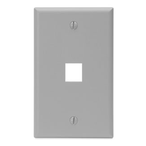 Leviton 41080-1GP ABS Plastic 1-Gang 1-Port Wallplate Gray QuickPort