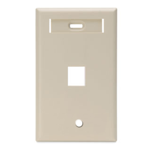 Leviton 42080-1IS High Impact Plastic 1-Gang 1-Port Rectangular Wallplate With ID Window Ivory QuickPort