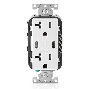 LEV T5835-W 20A USB/RECEPTACLE