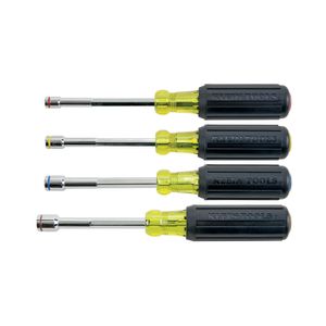 Klein Tools 635-4 4-Piece Heavy-Duty Magnetic Nut Driver Set 1/4 - 7/16-Inch