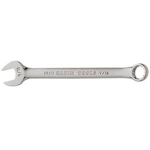 Klein Tools 68415 Nickel Chrome Plated Drop Forged Hardened Tempered Alloy Steel Open Smaller End Box Larger End Combination Wrench 7-1/2-Inch