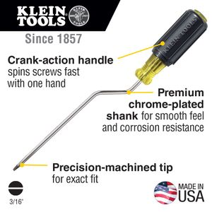 Klein Tools 670-6 3/16-Inch Cabinet Screwdriver 9-3/4-Inch Rapi-Driv