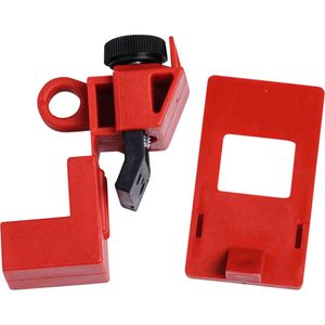 Brady 65396 Clamp-On 1-Pole Circuit Breaker Lockout Red