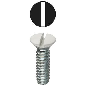 Dottie 414WHT Painted Or Plated Steel Slotted Drive Oval Head Wallplate Screw #6 x 1/2-Inch