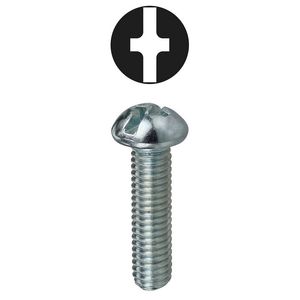 Dottie RMC1032112 Zinc Plated Steel Phillips/Slotted Drive Round Head Machine Screw #10 x 1-1/2-Inch