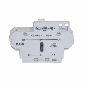 Eaton C320KG3 Freedom Series Double Break Auxiliary Contact 600-Volt 10-Amp 1 NO-1 NC