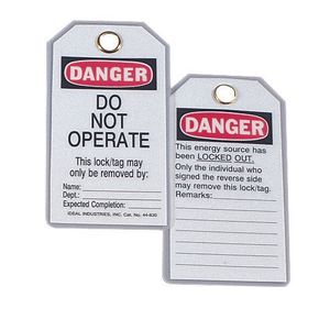 Ideal Industries 44-830 Heavy-Duty Lockout Tag Laminated Plastic Legend Danger - Do Not Operate Black/Red On White