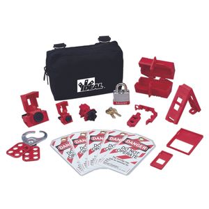 Ideal Industries 44-970 Basic Lockout/Tagout Kit Includes (2) Hinged Single Pole Breaker Lockout (1) Universal 277-Volt Breaker Lockout