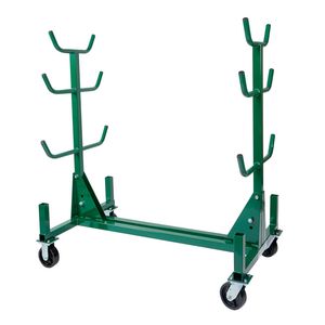 Greenlee 668 Green Enamel Steel Folding Mobile Pipe And Conduit Rack 63-1/2-Inch x 34-Inch x 58-1/2-Inch