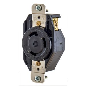 Hubbell-Wiring L630R Screw Mount Locking Receptacle 30-Amp 250-Volt 1-Phase NEMA L6-30R Black