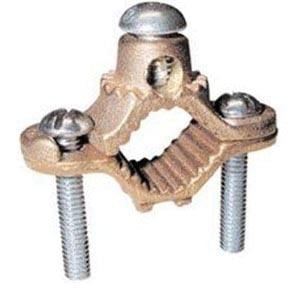 Greaves G12 Cast Bronze Waterpipe Ground Clamp 2-1/2 - 4-Inch Pipe 3 - 4-Inch Tubing 10-2-AWG Stranded Ground-Lok