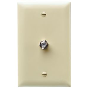 Pass & Seymour TPCATV-I Nickel Plated Steel F-Type Coaxial Communication Device Ivory