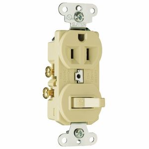 Pass & Seymour 691-I 1-Pole Duplex Combination Receptacle/Switch Device 120/125-Volt 15-Amp NEMA 5-15R Ivory