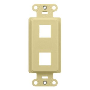 Pass & Seymour WP3412-IV High Impact Flame-Retardant Plastic 2-Port Blank Keystone Cutout Decorator Outlet Strap Ivory on-Q