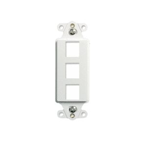 Pass & Seymour WP3413-WH High Impact Flame Retardant Plastic 3-Port Blank Keystone Cutout Decorator Outlet Strap White on-Q