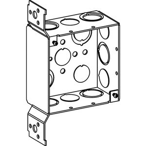 Orbit Industries 4SDB-MKO-FB Galvanized 16 Gauge Sheet Steel Deep Switch Box With FB Bracket 4-Inch x 4-Inch x 2-1/8-Inch 30.3-Cubic-Inch