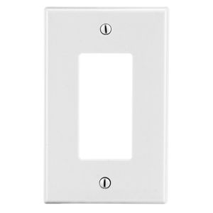 Hubbell-Wiring P26W Polycarbonate Thermoplastic 1-Gang Standard Size Decorator Wallplate (1) Decorator White