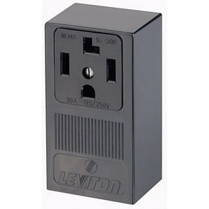 Leviton 55054-P00 3-Pole 4-Wire Straight Blade Receptacle 125 - 250-Volt 30-Amp NEMA 14-30R Black