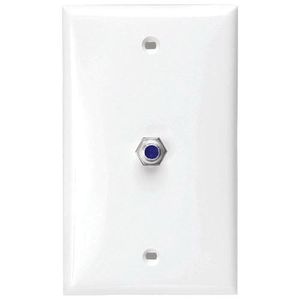 Steren 200-267WH ABS Plastic F-Coupler TV Wallplate White